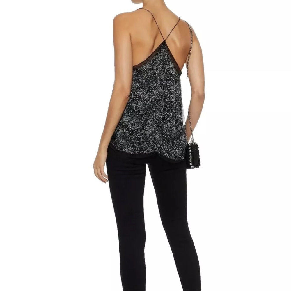 IRO Talloa Camisole Tank Top Printed Sleeveless Lace